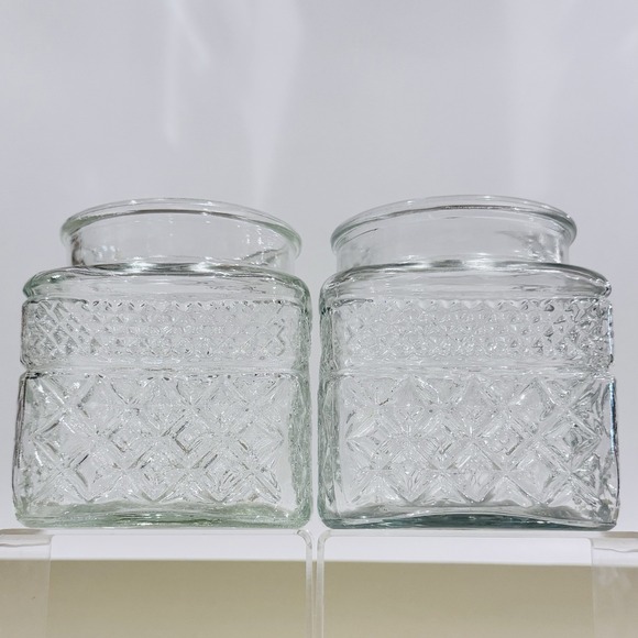 Anchor Hocking Other - (2) Vintage‎ Anchor Hocking Wexford Pattern Clear Glass Canister Jar - No Lids
